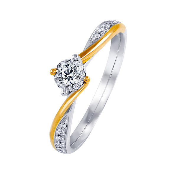 10分雙色K金鑽石戒指
