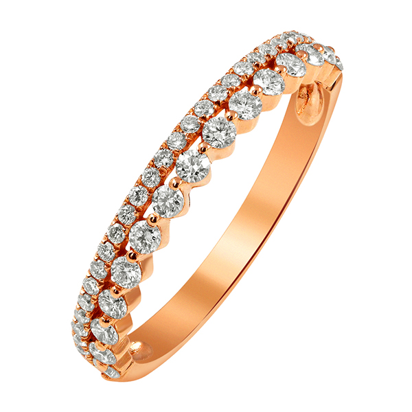 玫瑰K金鑽石線戒